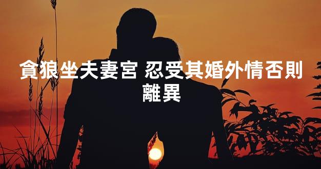 貪狼坐夫妻宮 忍受其婚外情否則離異